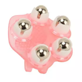 Ручной роликовый массажер с 5 бусинами, вращающийся на 360 градусов, ручной роликовый массажер для женщин, домашний розовый розовый