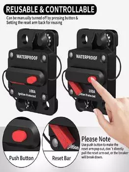 Ручной сброс встроенного предохранителя водонепроницаемый автоматический выключатель 30A 40A 50A 60A 70A 80A 100A 120A 150A 200A 250A 300A AMP для автомобиля автомобиля лодки