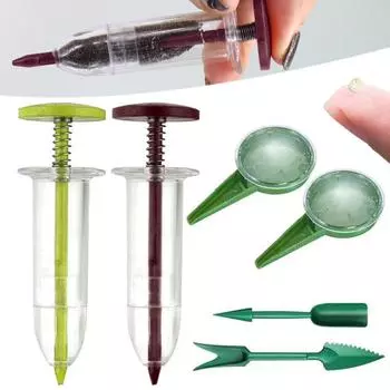 Ручной сеялка-разбрасыватель семян с 5 различными настройками, ручная сеялка с 2 инструментами для пересадки, ручная сеялка, садовые принадлежности