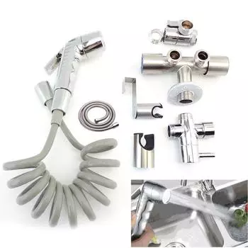 Ручной серебристый унитаз биде кран распылитель ABS душевая головка туалет аксессуары для ванной комнаты набор для распыления воды самоочистка package 4