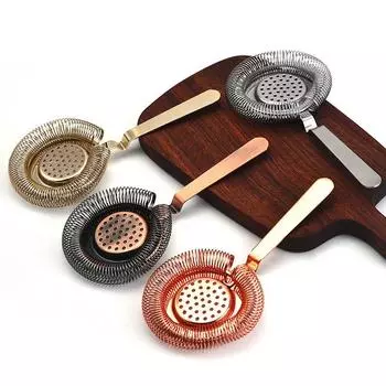 Ручной сетчатый фильтр для коктейлей из нержавеющей стали с пружиной для напитков, джулепа, вина, кубиков льда, барменская утварь, профессиональные барные принадлежности серебряный