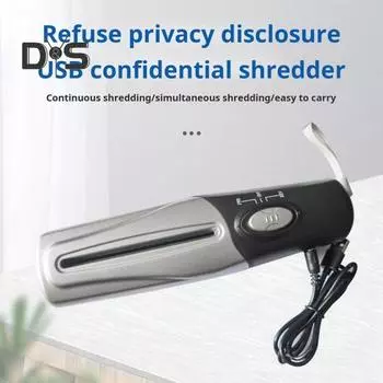 Ручной шредер Электрический шредер с USB-интерфейсом, 4 батарейки АА, мини-компактный измельчитель бумаги формата A4 A6 серебряный