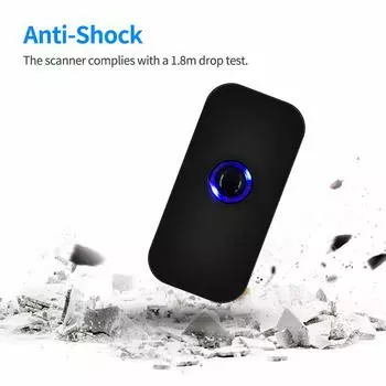 Ручной сканер штрих-кодов 3-в-1 Считыватель штрих-кодов 1D Поддержка BT и 2.4G Беспроводное и проводное USB Support 1D Code чёрный