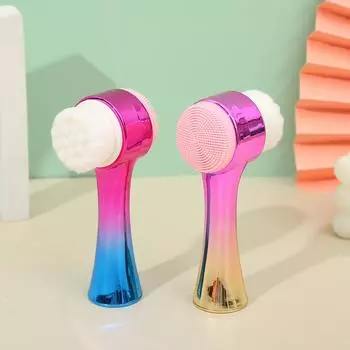 Ручной скраб для лица, щетка для чистки лица, скраб, силиконовый гель для глубокого отшелушивания пор и макияжа синий