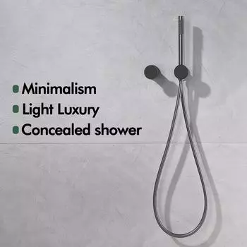 Ручной смеситель для душа с насечкой из бронзы, встроенный, круглый, с одной ручкой, настенный, для ванной комнаты