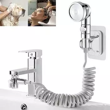 Ручной смеситель с отводом воды, насадка для душа, внешняя насадка для тропического душа для ванной комнаты, адаптер для кухонного смесителя, три режима регулировки G1/2