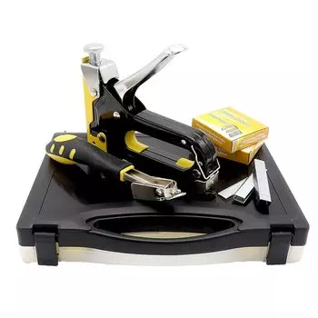 Ручной степлер, антистеплер, тип U, тип I, 3 типа сменных стержней, в комплекте футляр для хранения, сборка мебели своими руками