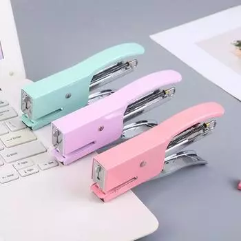 Ручной степлер для школы, дома, офиса, компактный, легкий, пластиковый степлер, экономящий труд, портативный B фиолетовый