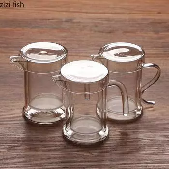 Ручной тип стеклянный цветочный чайник кофейники чайники чайники чайная утварь простая домашняя кухня настольный двухслойный чайник чайники