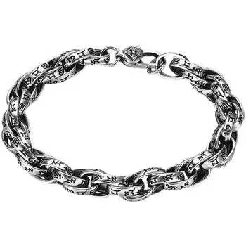 Ручной тканый браслет S925 из тайского серебра в стиле ретро, старый поворотный браслет, модный тренд, индивидуальные китайские роскошные ретро-ювелирные аксессуары, аксессуары 22CM