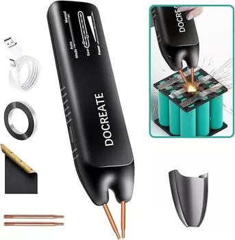 Ручной точечный сварочный аппарат, мини-аппарат для точечной сварки, 11-скоростной аккумуляторный сварочный аппарат, портативный точечный сварочный аппарат для аккумулятора 18650 чёрный