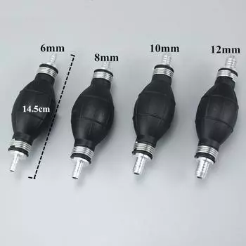 Ручной топливный насос 6 мм/8 мм/10 мм/12 мм, резиновая алюминиевая ручная лампочка для перекачки дизельного масла, бензина для автомобиля, лодки, морского подвесного двигателя 6mm