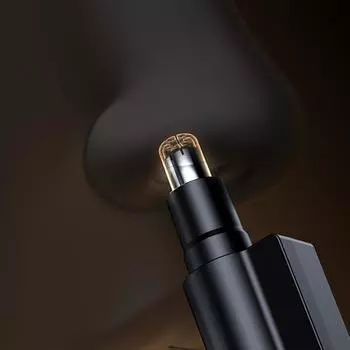 Ручной триммер для носа и ушей, бритва из нержавеющей стали без ржавчины, безболезненное удаление волос в носу, мужская портативная бритва чёрный