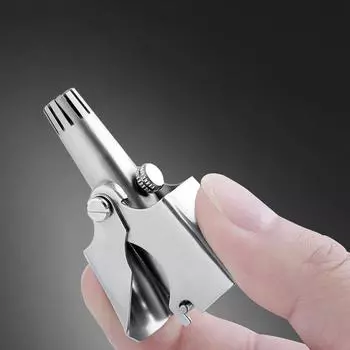 Ручной триммер для носа из нержавеющей стали, механический инструмент для бритья и удаления волос, ручной триммер для носа, бесшумный