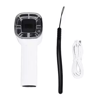 Ручной турбовентилятор из АБС-пластика, 3 скорости, перезаряжаемый через USB мини-портативный вентилятор с цифровым дисплеем и ремешком