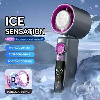 Ручной турбовентилятор с цифровым дисплеем, 199 скоростей, 13000 об/мин, мощный воздушный поток, низкий уровень шума, перезаряжаемый белый