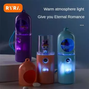 Ручной увлажнитель воздуха, 30 мл, функция самоочистки, мелкое количество тумана, визуальный резервуар для воды с атмосферным освещением, аксессуары для дома 02