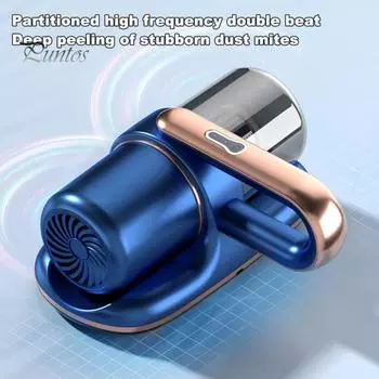 Ручной вакуумный пылесос для удаления пылевых клещей 13000 Па, сильное всасывание, низкий уровень шума, беспроводной перезаряжаемый пылесос для матрасов с УФ-светом 2 синий