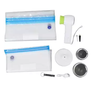 Ручной вакуумный упаковщик с 10 пакетами, перезаряжаемый, быстрый, портативный вакуумный упаковщик для широкогорлого пространства