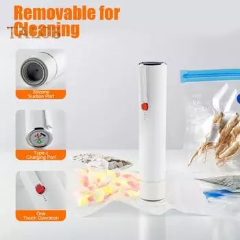 Ручной вакуумный упаковщик с пакетами, сравнительная конструкция, перезаряжаемая беспроводная автоматическая вакуумная упаковочная машина чёрный