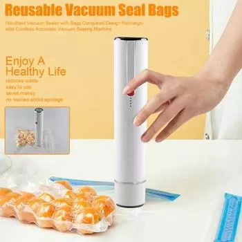 Ручной вакуумный упаковщик с пакетами, сравнительная конструкция, перезаряжаемая беспроводная автоматическая вакуумная упаковочная машина чёрный
