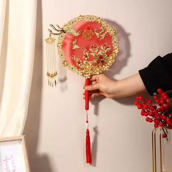 Ручной веер невесты, украшение для свадебного веера для группы невест, ручная работа, китайский винтажный цветочный веер, украшения для фотографий as the picture