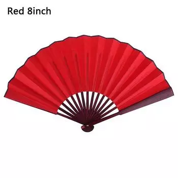 Ручной веер в китайском стиле, пустой шелковый тканевый складной веер, свадебный декор для вечеринки 8inch