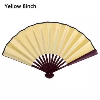 Ручной веер в китайском стиле, пустой шелковый тканевый складной веер, свадебный декор для вечеринки 8inch красный