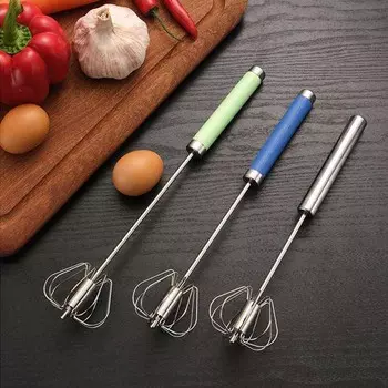 Ручной венчик для взбивания яиц, сливок, кухонные принадлежности, инструменты, самовращающийся ручной миксер из нержавеющей стали, полуавтоматический 28.2*6.7cm