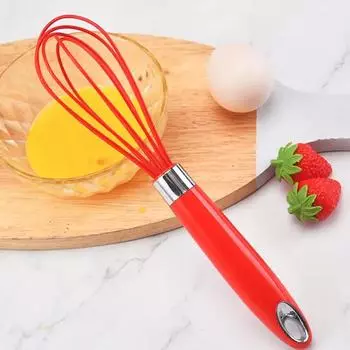 Ручной венчик из нержавеющей стали, универсальный венчик для крема, яичного белка, ручной миксер, кухонные гаджеты для выпечки. Pack of 1 красный
