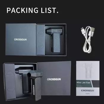 Ручной вентилятор Crossgun Journey Turbine, высокоскоростной беспроводной мини-фен, устройство для сжигания костра на открытом воздухе и удаления пыли BS380FB6C - SE2 чёрный
