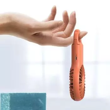 Ручной вентилятор Мини персональный вентилятор 400 мАч с батарейным питанием USB перезаряжаемый охлаждающий вентилятор с карабином для скалолазания зелёный