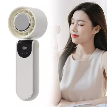 Ручной вентилятор настольный холодный компресс небольшой складной высокоскоростной быстро охлаждающий портативный карманный серый