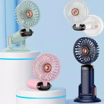 Ручной вентилятор, портативный небольшой вентилятор, перезаряжаемый, с длительным сроком службы батареи, многофункциональный, вращающийся вентилятор для подвешивания на шею One Size синий