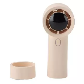 Ручной вентилятор с высокой скоростью, мощным цифровым дисплеем, зарядкой через USB, 3000 мАч, мини, плавная регулировка бежевый
