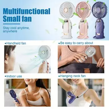 Ручной вентилятор Usb Портативный складной зарядный маленький вентилятор Подвесной шеи Настольный маленький электрический вентилятор One Size