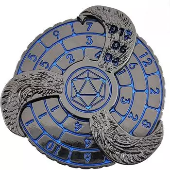 Ручной вертушка для игральных костей Dungeons and Dragons, вертушка для игральных костей DND, игральные кости для рулетки D&D и игрушка для снятия стресса 5.8*5.8*1.4cm синий/чёрный