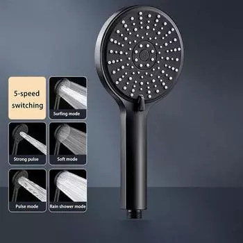 Ручной водосберегающий распылитель, форсунки против засорения, душевой распылитель, аксессуары для ванной комнаты чёрный