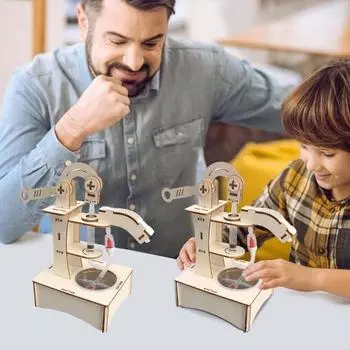 Ручной водяной насос STEM Science Kit Kids Деревянный 3D-пазл Набор DIY Образовательные научные эксперименты Проекты Поделки Строительная игрушка для малышей Мальчики Девочки Подарок A