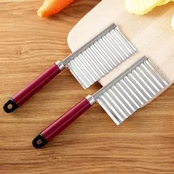 Ручной волнистый резак для картофеля из нержавеющей стали, многофункциональный ручной резак для огурцов и моркови, бытовые кухонные инструменты для овощей чёрный