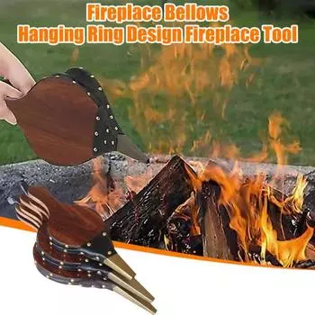 Ручной воздуходув для камина с сильфоном и металлической насадкой, насос для камина, барбекю, гриля, кемпинга на открытом воздухе S