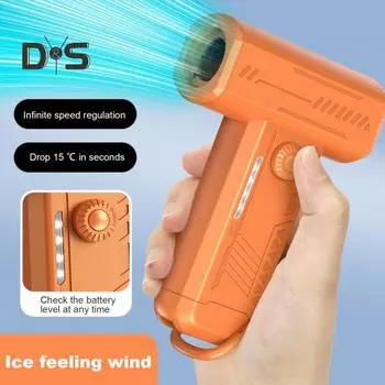 Ручной воздуходув со светодиодной подсветкой, 130000 об/мин, высокоскоростной бесщеточный турбинный вентилятор, регулируемый тихий перезаряжаемый сжатый воздуходув чёрный