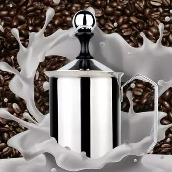 Ручной вспениватель молока из нержавеющей стали, вспениватель молока, венчик для яиц, кухонный инструмент, миксер для кофе, вспениватель, кофемашина, инструменты, аксессуары серебряный