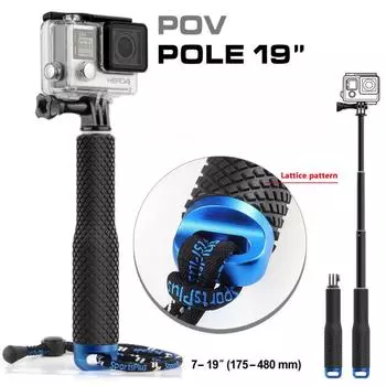 Ручной выдвижной GoPro Selfie Stick алюминиевый монопод Go Pro штатив для GoPro Hero 9 8 7 6 5 SJCAM SJ8 Sj6 Xiaomi аксессуары синий