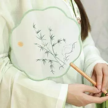 Ручной вышитый веер с подвеской из шелка, веер в китайском стиле с цветком сливы, домашний декор Style C