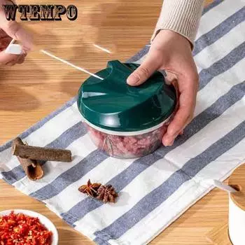 Ручной вытащенный овощерез Кухня Многофункциональный бытовой овощерез зелёный