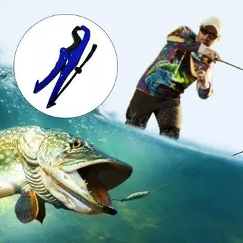 Ручной захват для рыбы Эргономичная ручка Легкий портативный захват для захвата губ рыбы Зажим для контроля рыбы Щипцы для ловли рыбы Аксессуары для рыбалки L синий