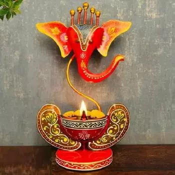 Ручной железный подсвечник Ganesha ji T Light