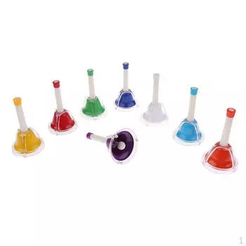 Ручные 8-нотные диатонические металлические колокольчики для детей, музыкальные обучающие развивающие игрушки