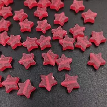 Ручные аксессуары сердце звезда 50 шт. ожерелье браслет оптовая продажа кулон изготовление ювелирных изделий матовые матовые акриловые бусины DIY для 8.5*9mm Heart розы красного